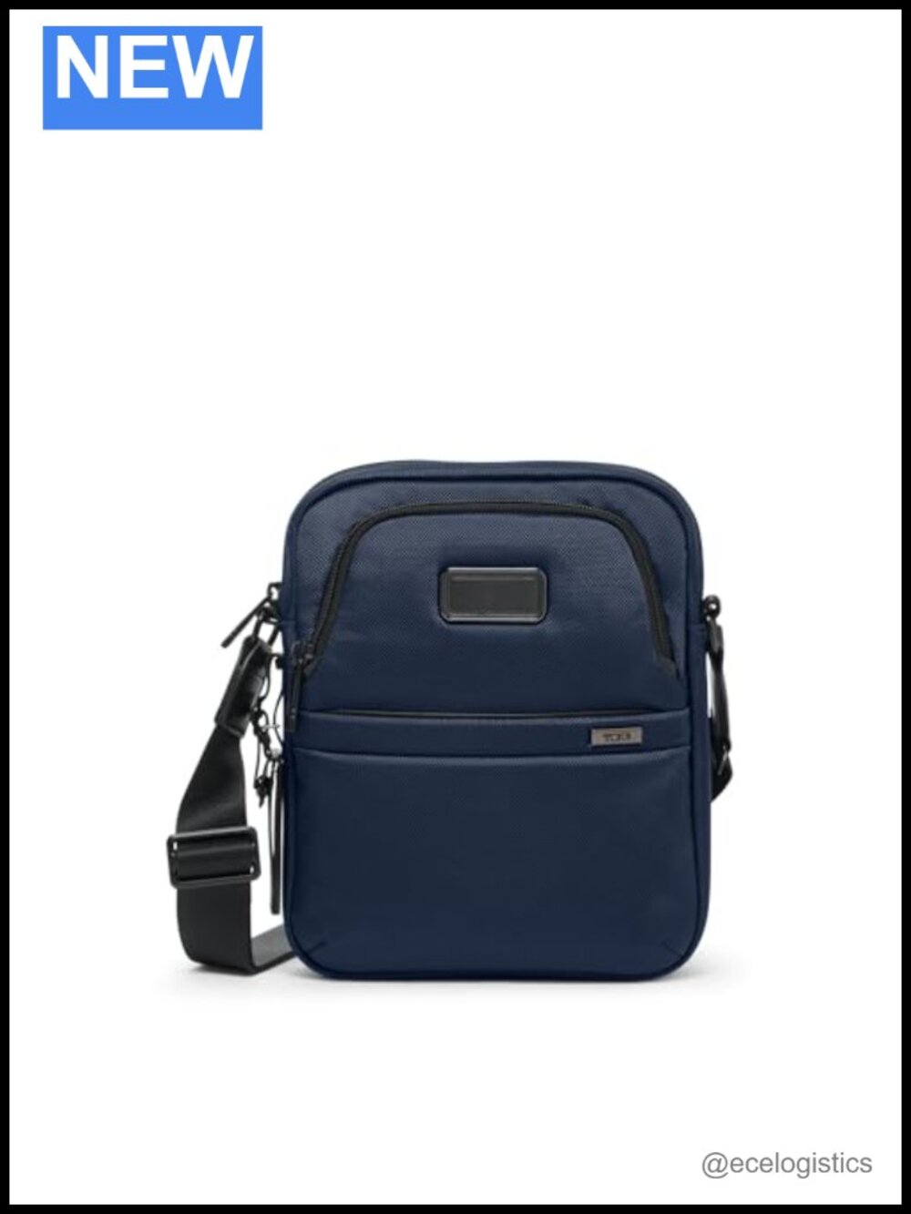 TUMI Alpha Crossbody Bag, Travel Shoulder Bag, Nylon with Leather Trim